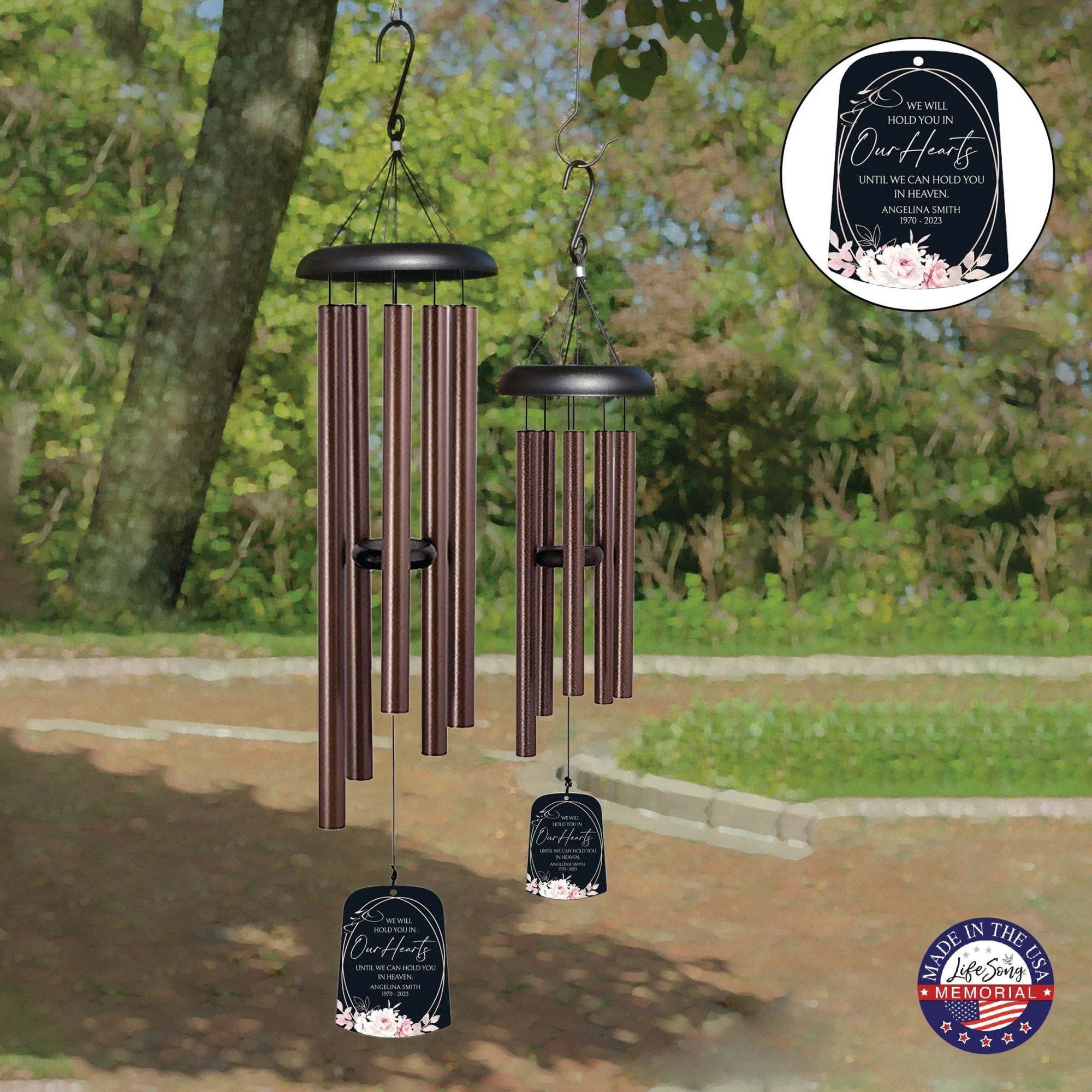 Personalized Memorial Wind Chime Sail Sympathy Gift - Hold You In Our Hearts - LifeSong Milestones