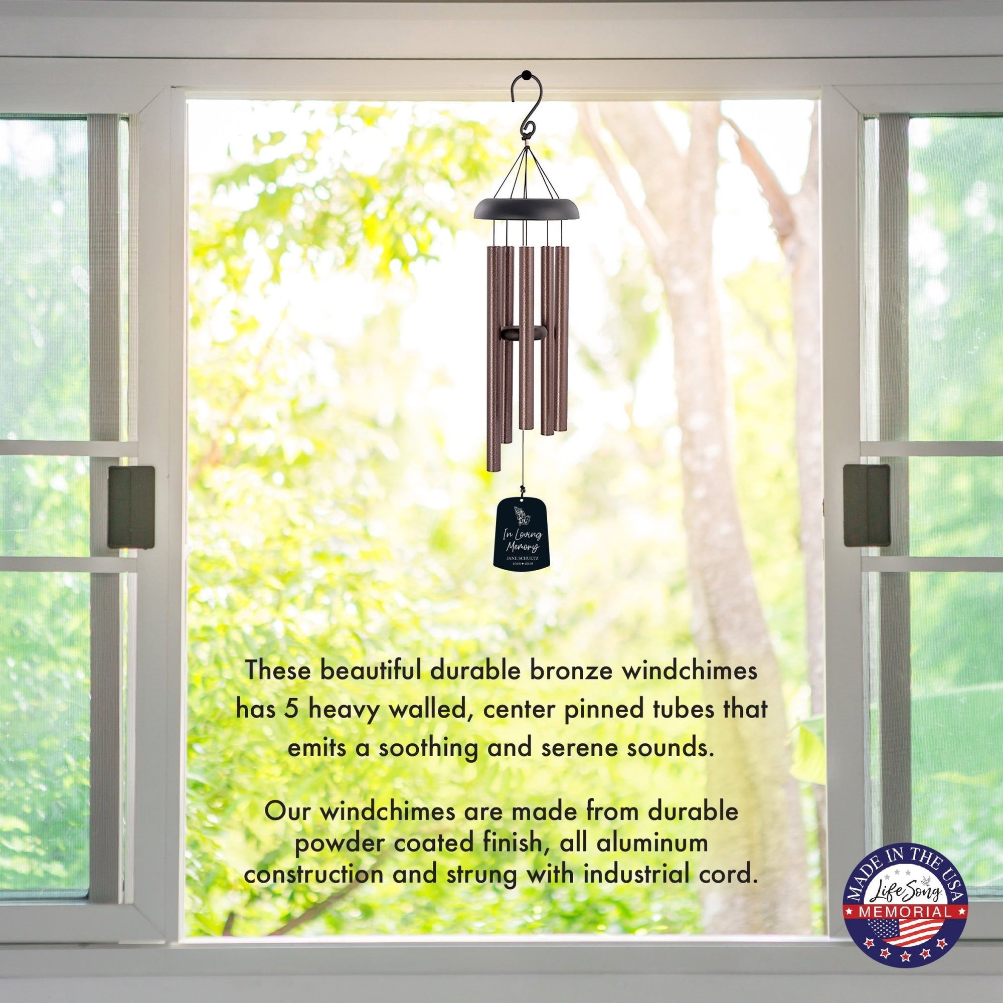 Personalized Memorial Wind Chime Sail Sympathy Gift - In Loving Memory (rosary) - LifeSong Milestones