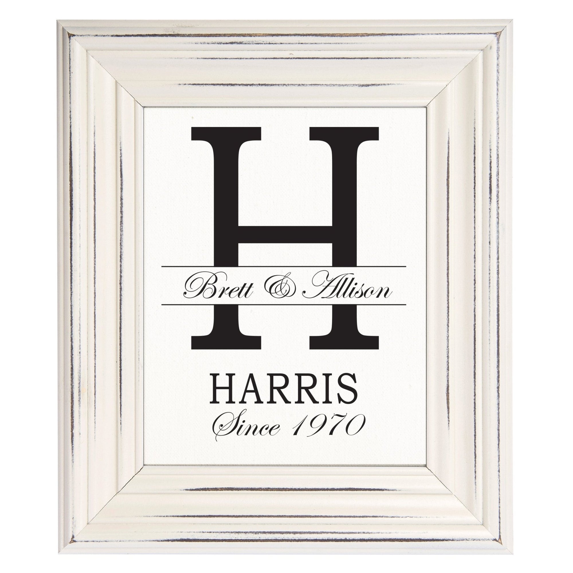 Personalized Monogram Framed Signs 12x14 - H - LifeSong Milestones