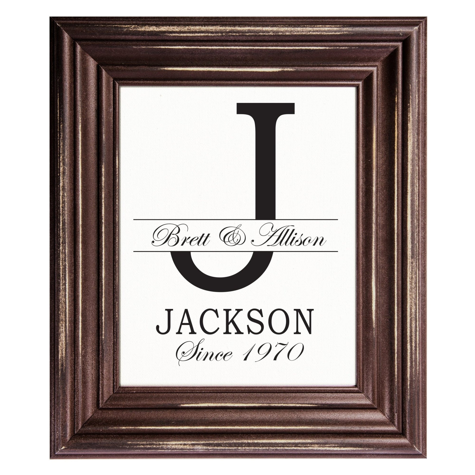 Personalized Monogram Framed Signs 12x14 - J - LifeSong Milestones