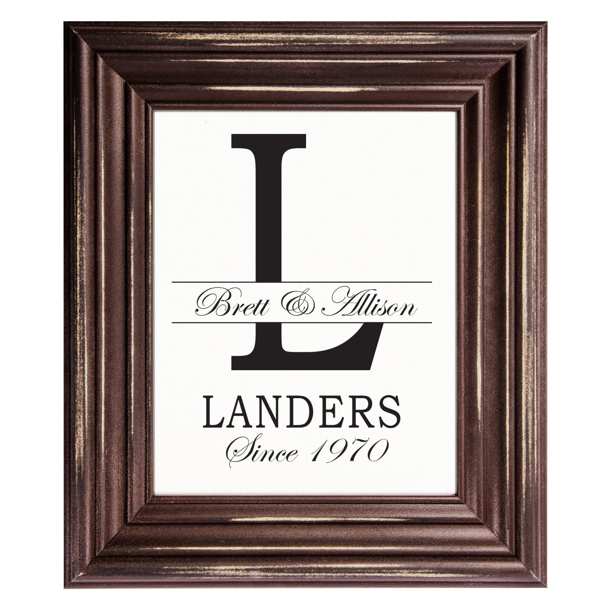 Personalized Monogram Framed Signs 12x14 - L - LifeSong Milestones