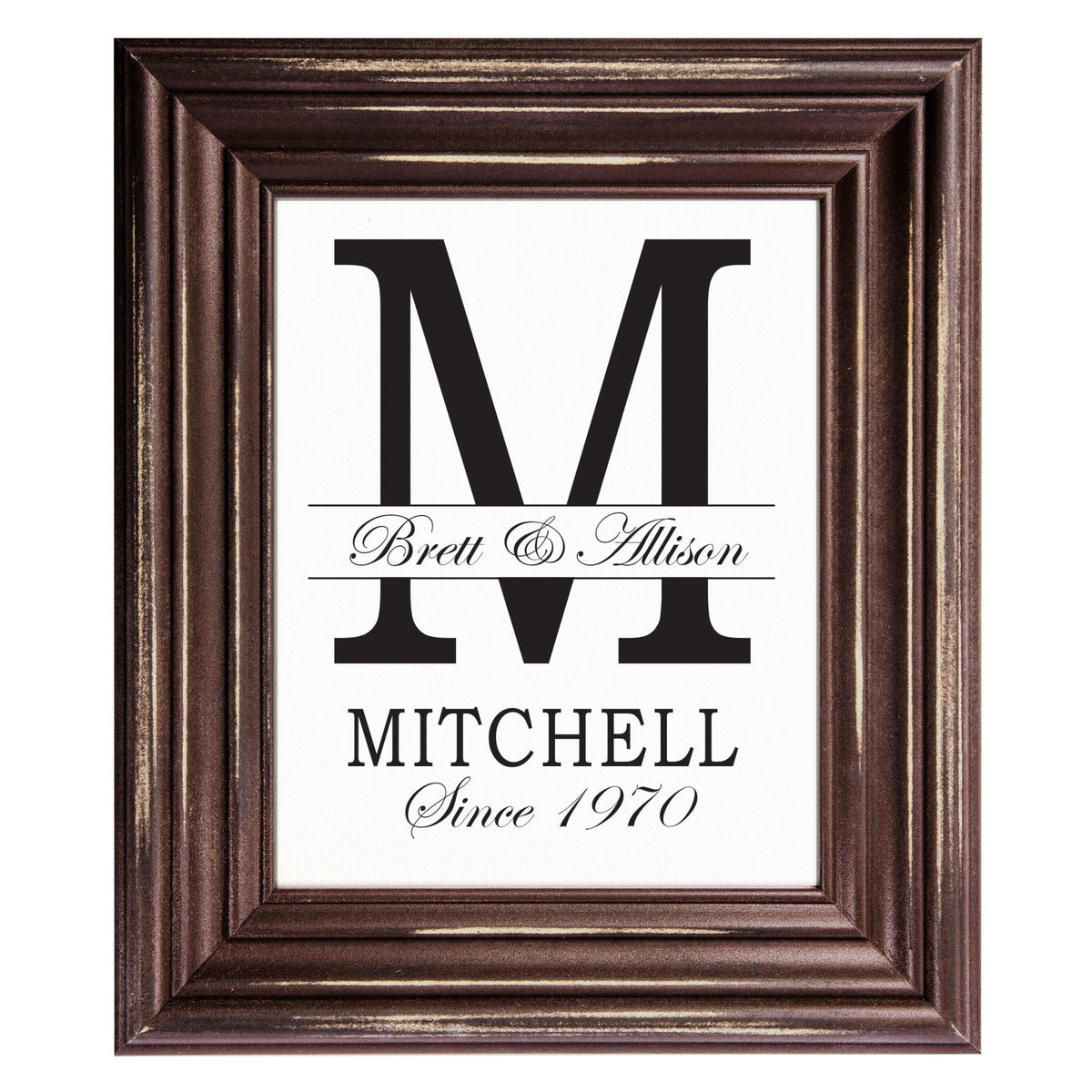 Personalized Monogram Framed Signs 12x14 - M - LifeSong Milestones