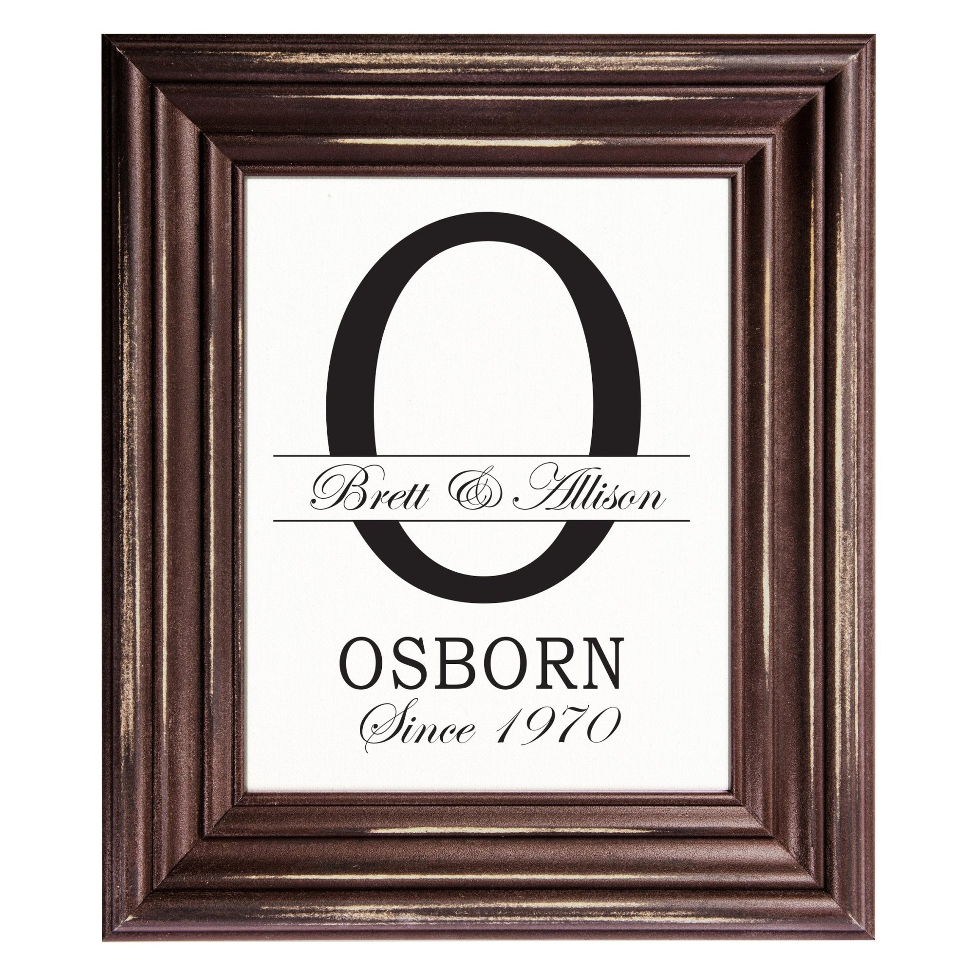 Personalized Monogram Framed Signs 12x14 - O - LifeSong Milestones