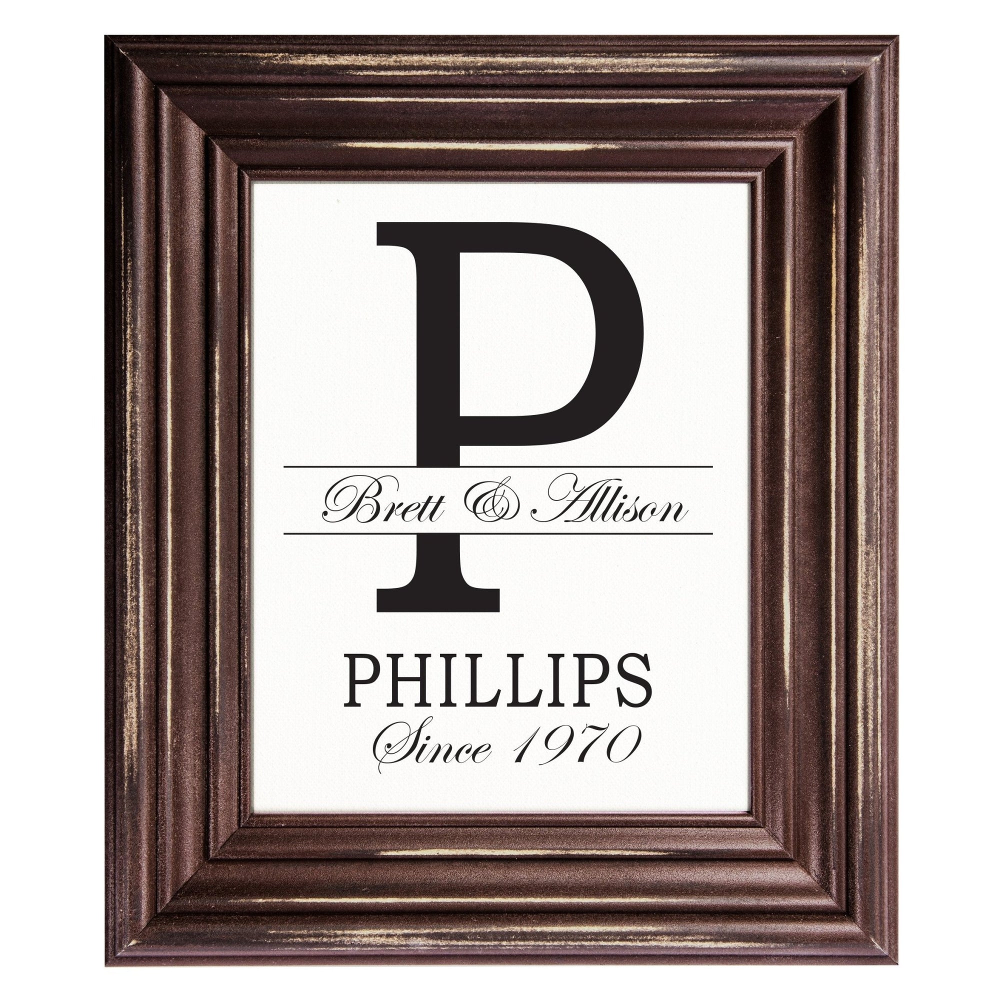 Personalized Monogram Framed Signs 12x14 - P - LifeSong Milestones